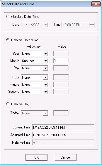 Select Date and Time example